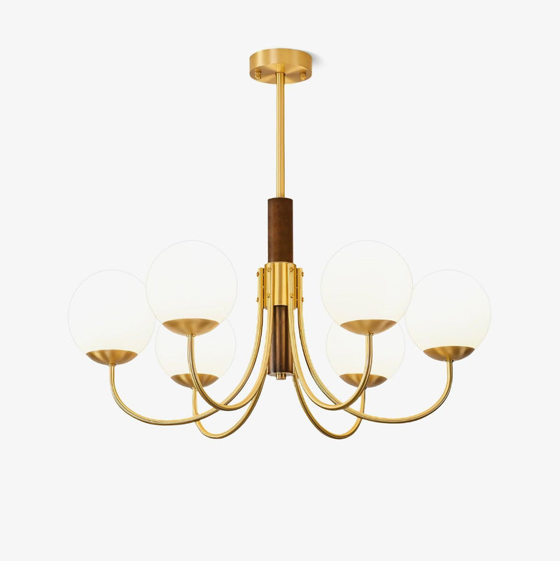 Midas Touch Walnut Sphere Chandelier-DWHOME