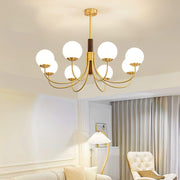 Midas Touch Walnut Sphere Chandelier-DWHOME