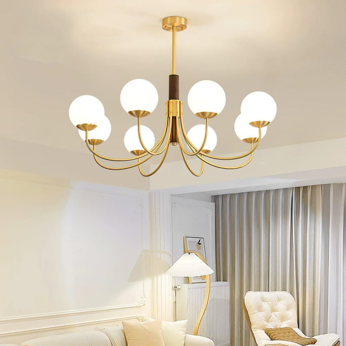 Midas Touch Chandelier Sphère en Noyer-DWHOME