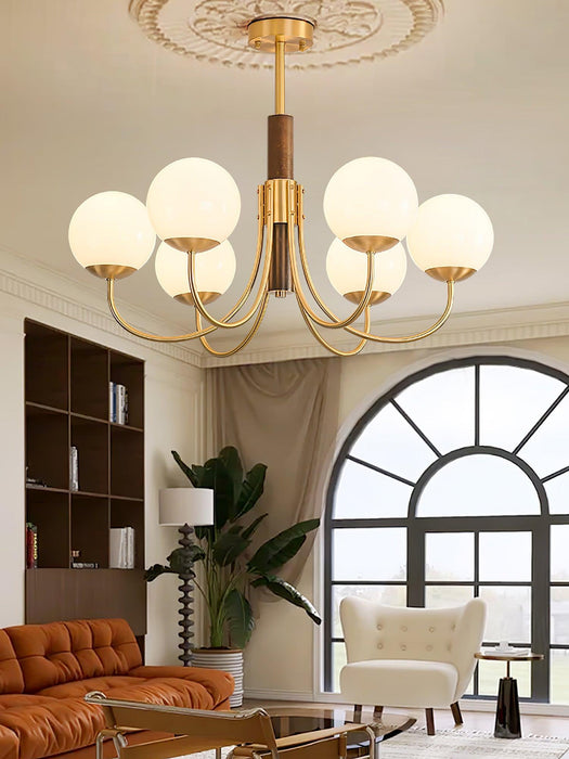 Midas Touch Chandelier Sphère en Noyer-DWHOME