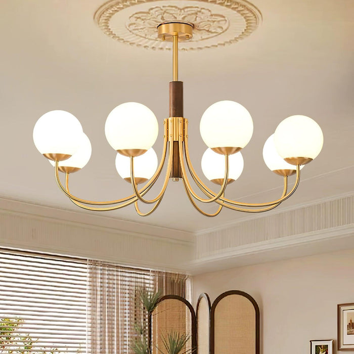 Midas Touch Chandelier Sphère en Noyer-DWHOME