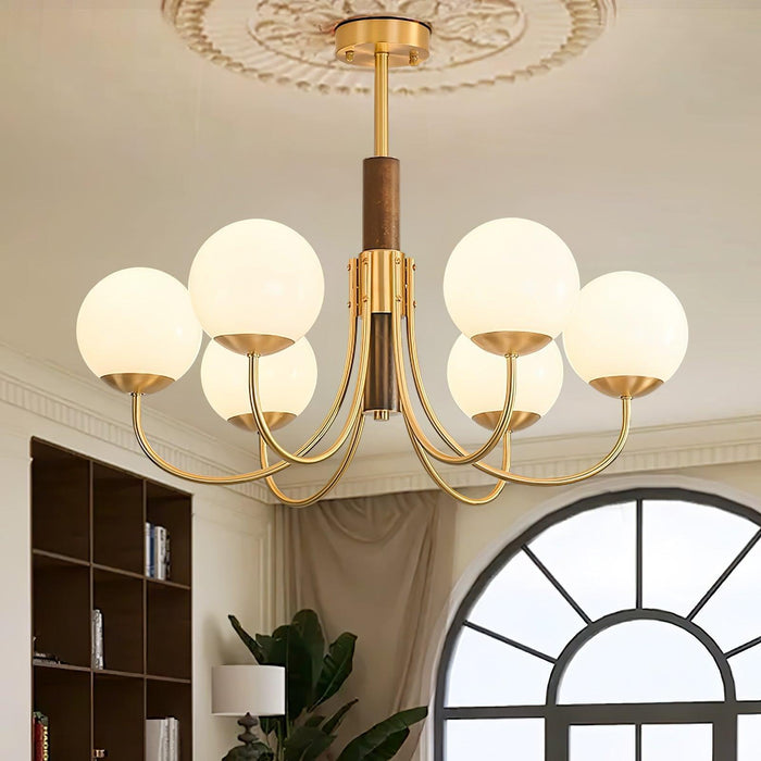 Midas Touch Chandelier Sphère en Noyer-DWHOME