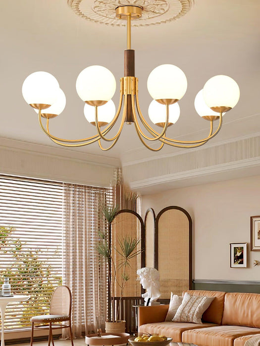 Midas Touch Chandelier Sphère en Noyer-DWHOME