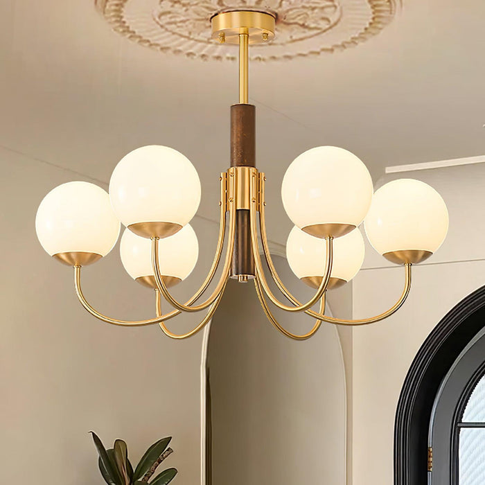 Midas Touch Chandelier Sphère en Noyer-DWHOME