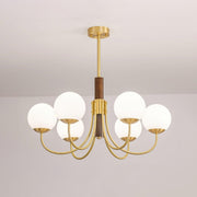 Midas Touch Walnut Sphere Chandelier-DWHOME