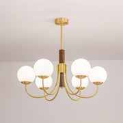 Midas Touch Walnut Sphere Chandelier-DWHOME