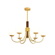 Midas Touch Walnut Sphere Chandelier-DWHOME