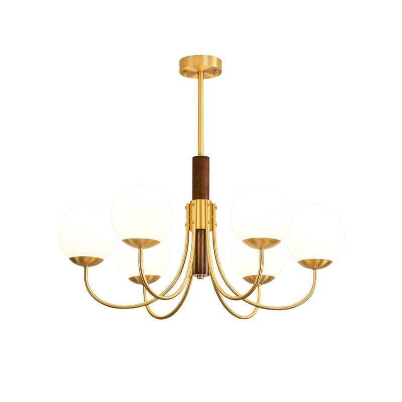 Midas Touch Walnut Sphere Chandelier-DWHOME