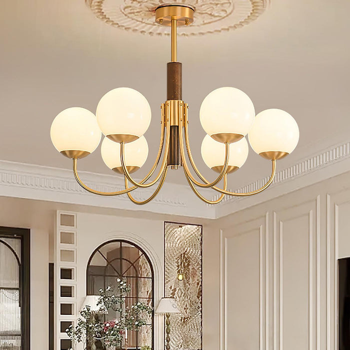 Midas Touch Chandelier Sphère en Noyer-DWHOME