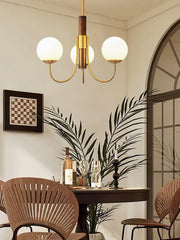 Midas Touch Walnut Sphere Chandelier-DWHOME