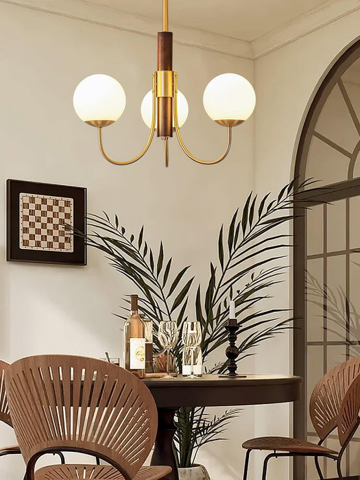 Midas Touch Chandelier Sphère en Noyer-DWHOME