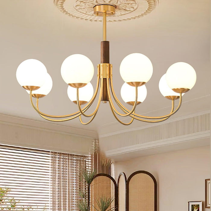 Midas Touch Chandelier Sphère en Noyer-DWHOME