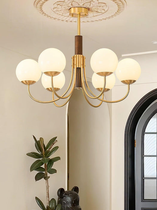 Midas Touch Chandelier Sphère en Noyer-DWHOME