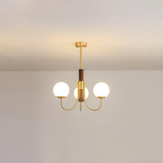 Midas Touch Walnut Sphere Chandelier-DWHOME