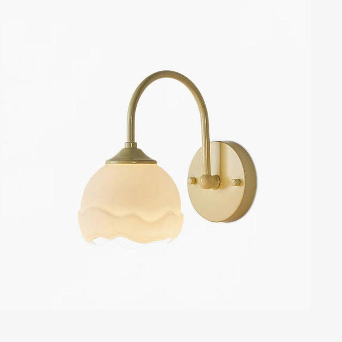 Milk White Floral Wall Lamp-DWHOME