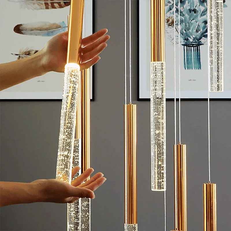 Mina Crystal Entryway Light Fixtures High Ceiling-DWHOME