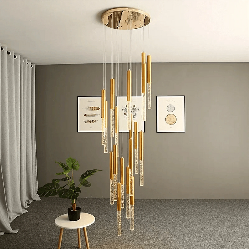 Mina Crystal Entryway Light Fixtures High Ceiling-DWHOME