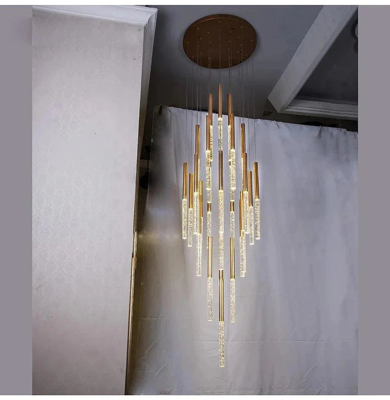 Mina Crystal Entryway Light Fixtures High Ceiling-DWHOME