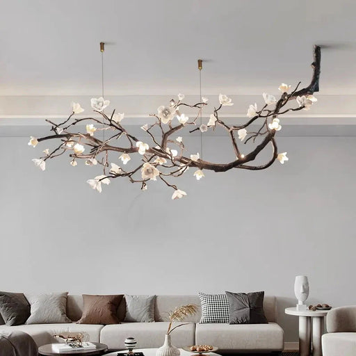 Minas Dimmable Rustic Tree Branch Chandelier.