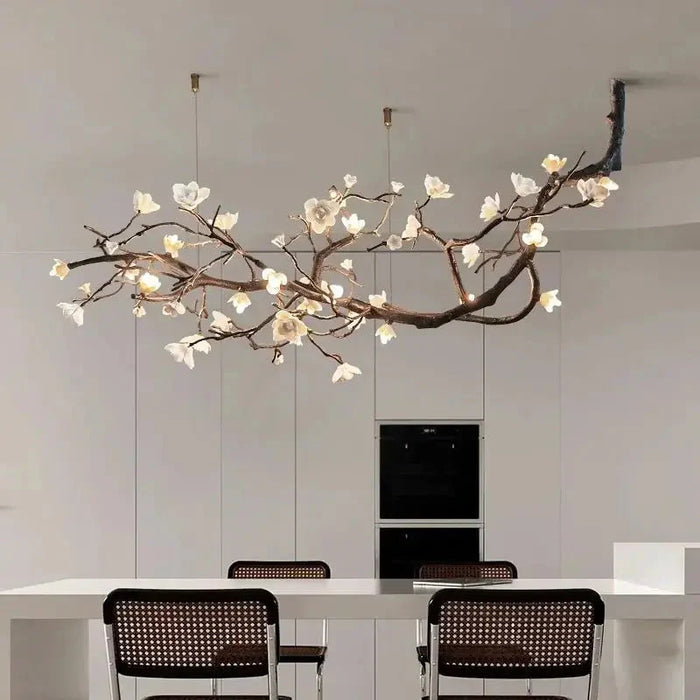 Minas Dimmable Rustic Tree Branch Chandelier.