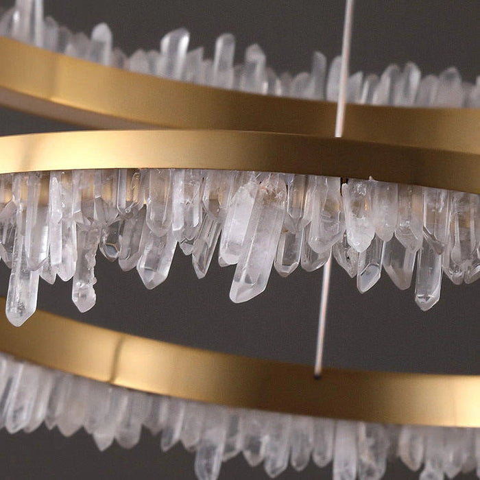Minimalistic Crystal Quartz LED Chandelier-DWHOME