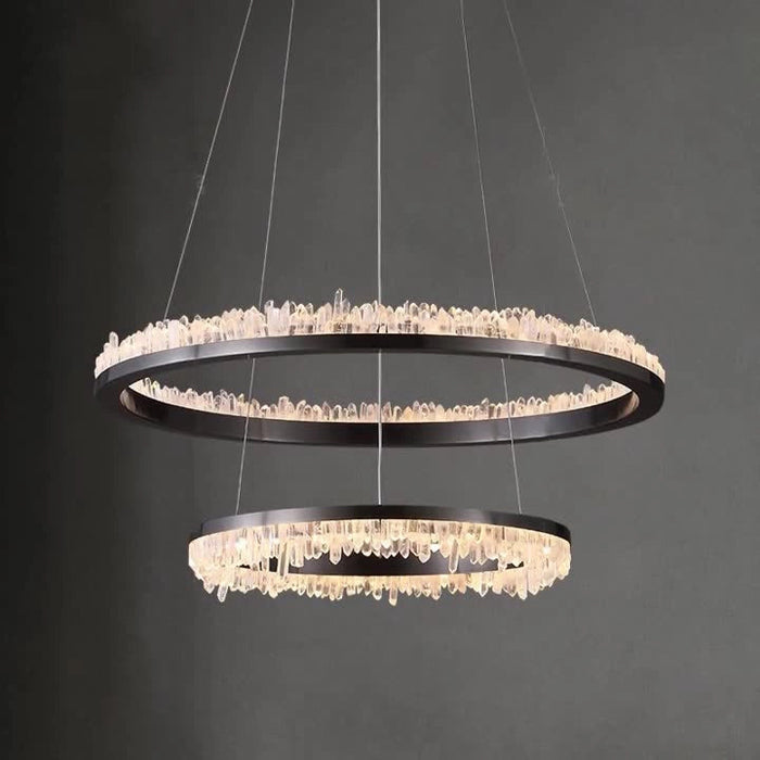 Minimalistic Crystal Quartz LED Chandelier-DWHOME