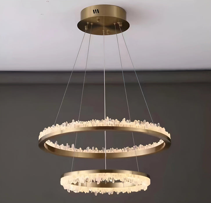 Minimalistic Crystal Quartz LED Chandelier-DWHOME