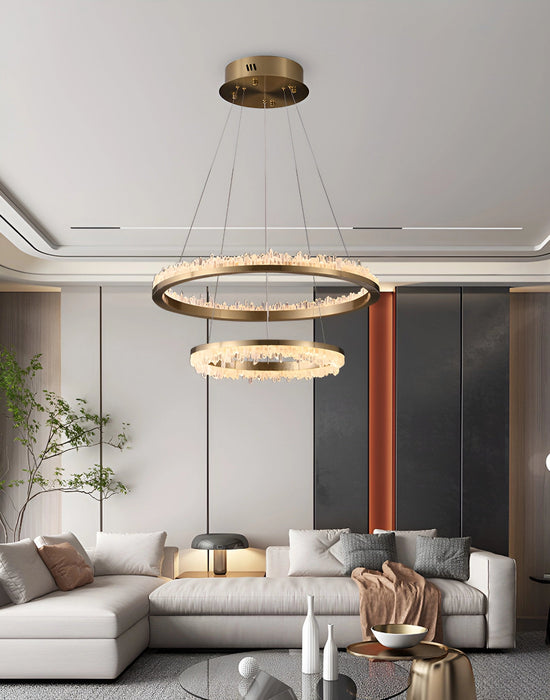Minimalistic Crystal Quartz LED Chandelier-DWHOME