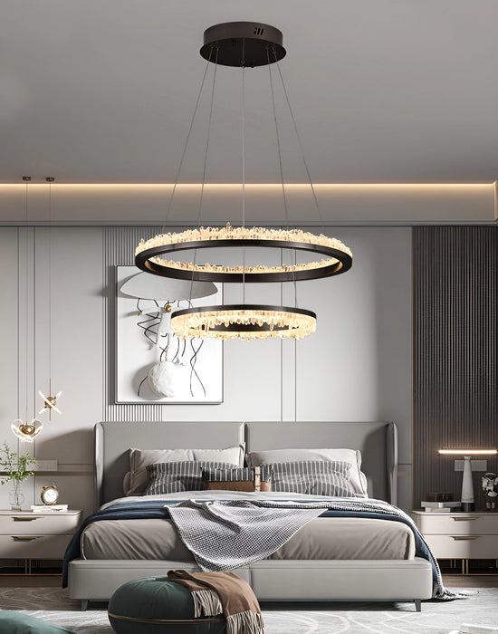 Minimalistic Crystal Quartz LED Chandelier-DWHOME