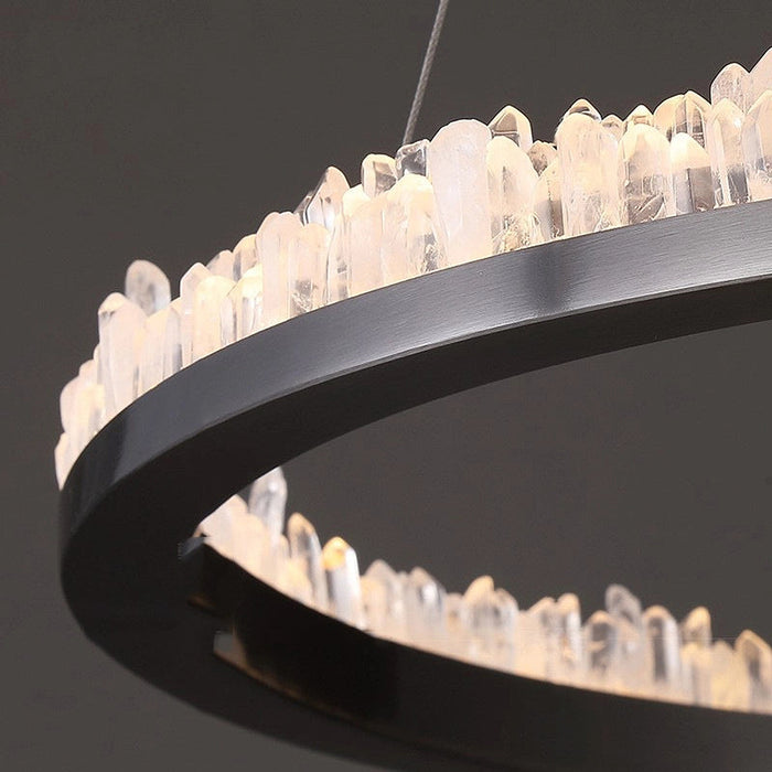 Minimalistic Crystal Quartz LED Chandelier-DWHOME