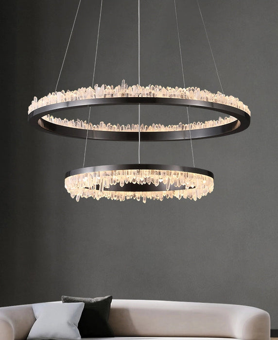 Minimalistic Crystal Quartz LED Chandelier-DWHOME