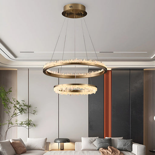 Minimalistic Crystal Quartz LED Chandelier-DWHOME