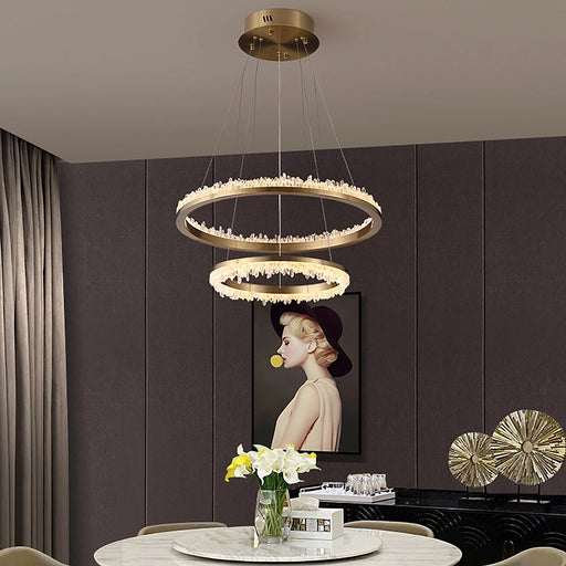 Minimalistic Crystal Quartz LED Chandelier-DWHOME