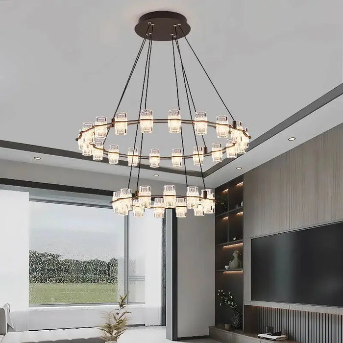 Misty 2-Layer Ring Modern Retro Chandelier.