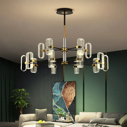 Modern Acrylic Led Chandelier with Remote Control.