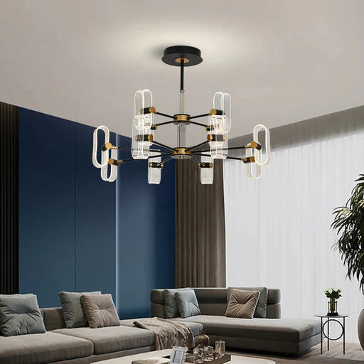 Modern Acrylic Led Chandelier with Remote Control.