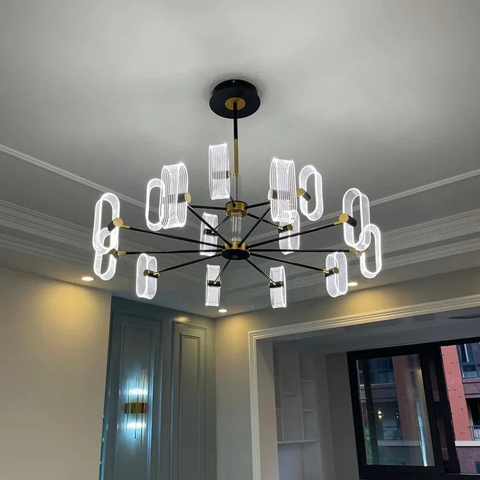 Modern Acrylic Led Chandelier with Remote Control.