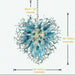 Modern Aqua Blue Glass Chandelier.