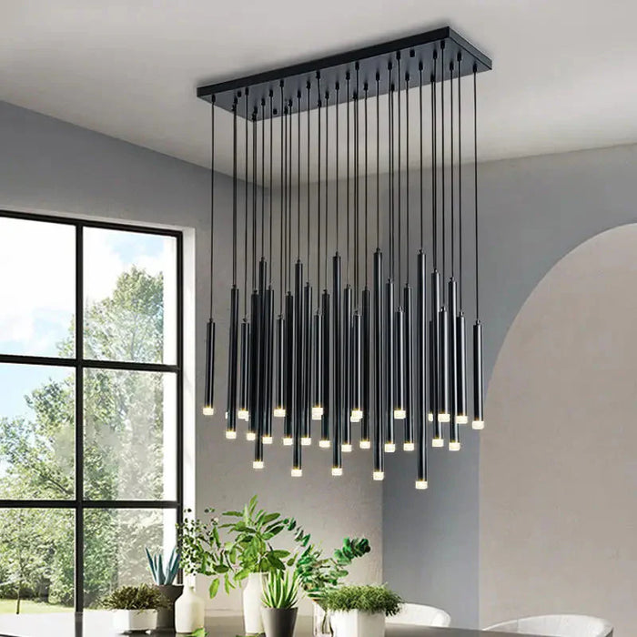 Modern Black & Gold Dining Room Ceiling Fixture.