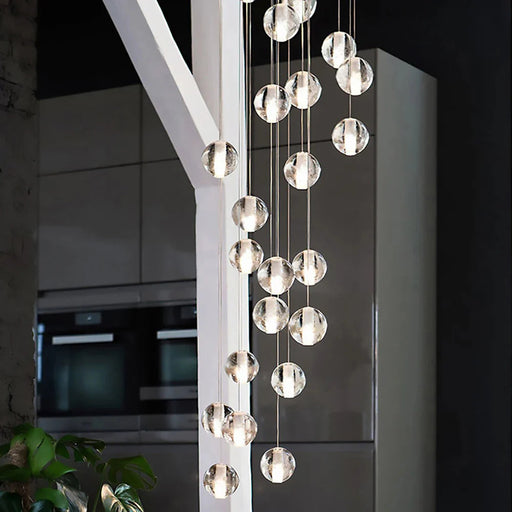 Modern Crystal Glass Bubble Chandelier for Foyer.