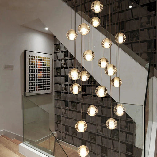 Modern Crystal Glass Bubble Chandelier for Foyer.