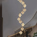 Modern Gold Long Spiral Crystal Chandelier for Staircase.