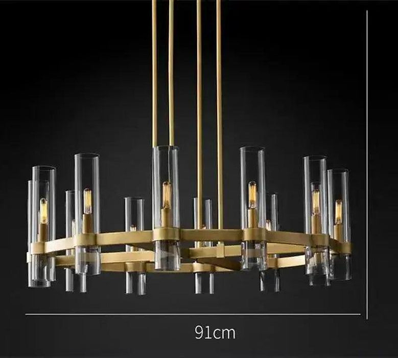American Modern Metal Chandelier Gold & Black & Chrome-DWHOME
