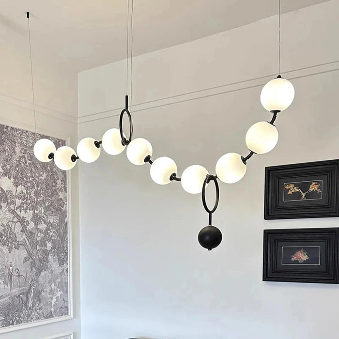 Modern Minimalist Bubble Glass Orb Chandelier.