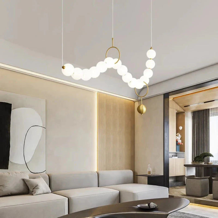 Modern Minimalist Bubble Glass Orb Chandelier.