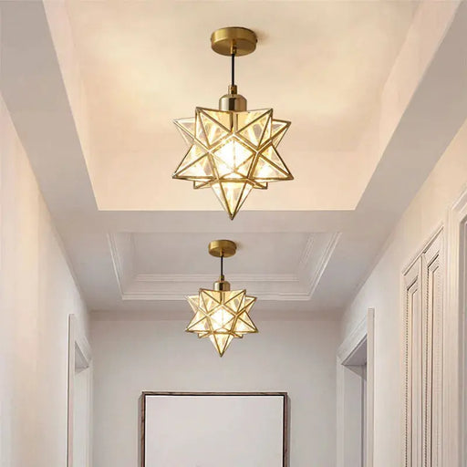 Modern Moravian Star Chandelier.