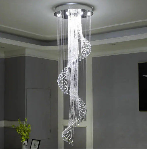 Modern Spiral Crystal Staircace Ceiling Chandelier.