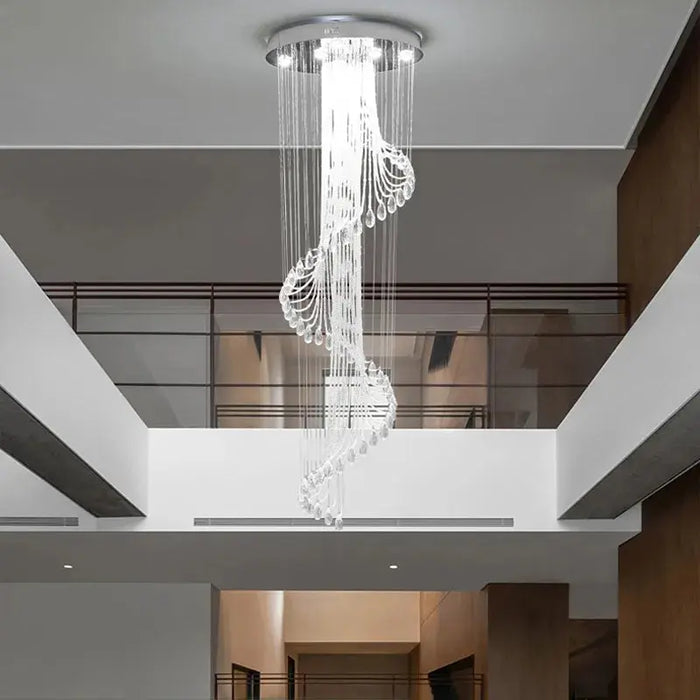 Modern Spiral Crystal Staircace Ceiling Chandelier.