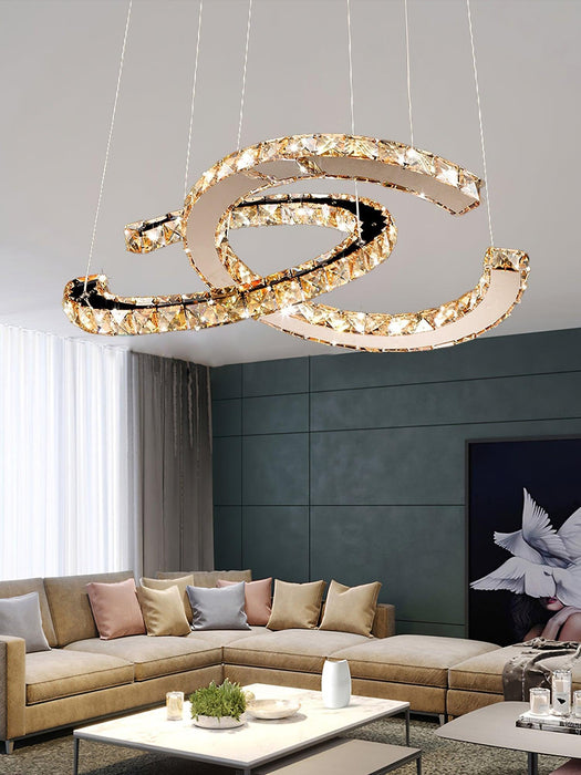 Modern Crystal Double C Chandelier - DWHOME