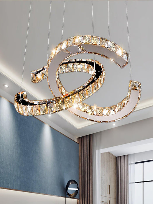 Modern Crystal Double C Chandelier - DWHOME